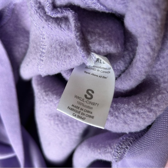 Kuwalla Tee  cropped cinched‎ waist lavender crew neck sweatshirt - Picture 6 of 9